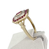 Second hand ring gold 750 2 tones ruby diamonds - vue V2