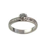 Pre-owned 750 white gold ring with diamonds - view 1