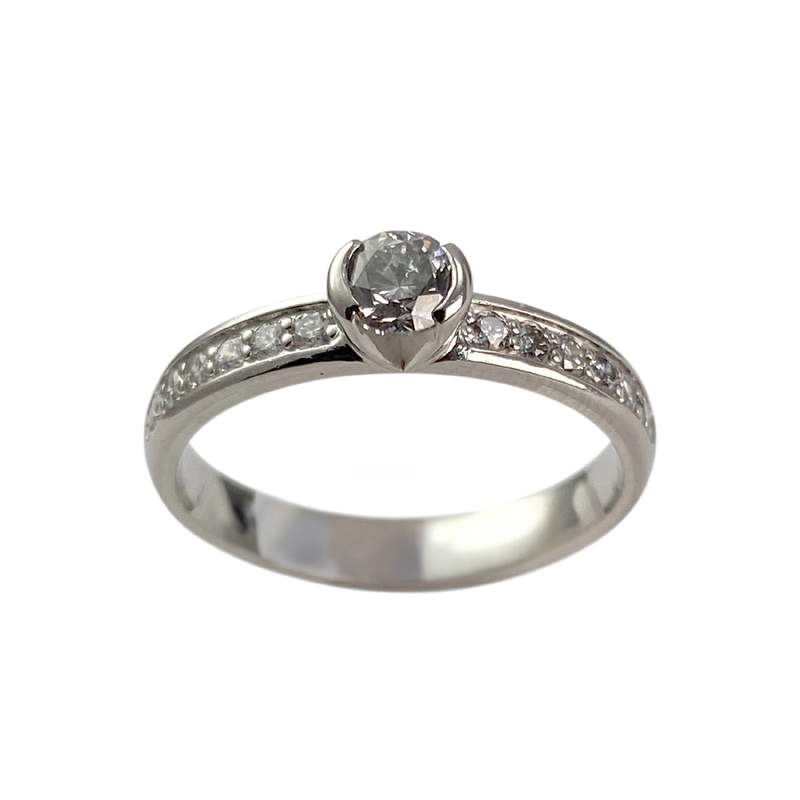 Bague d'occasion or 750 blanc diamants - vue 1