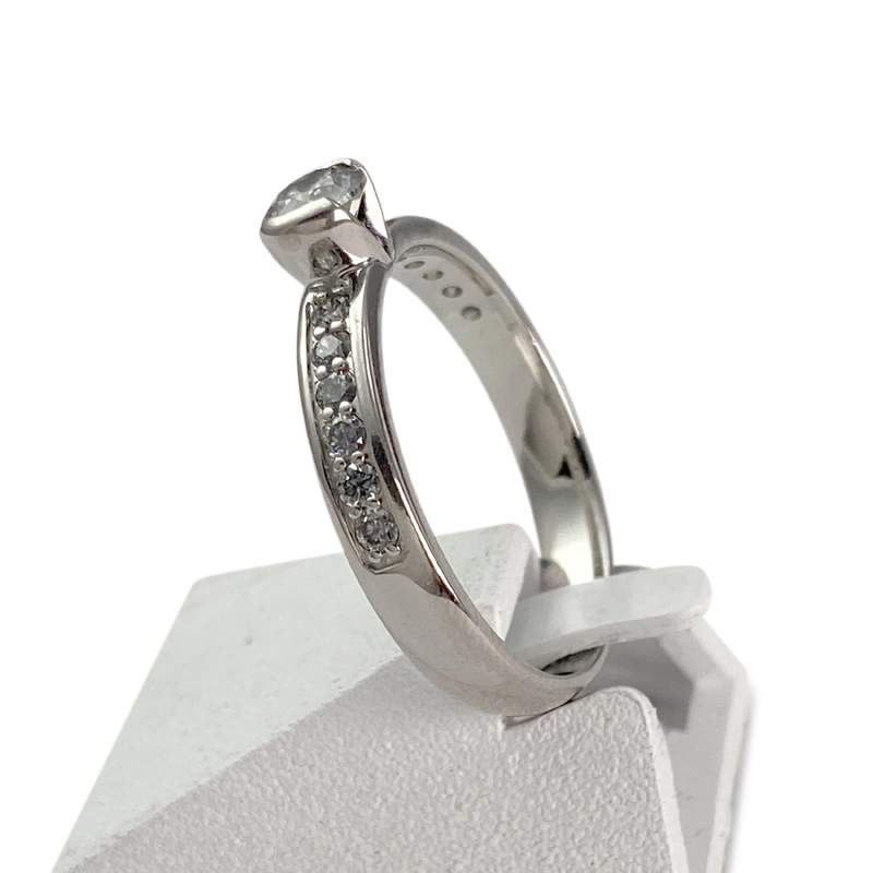 Bague d'occasion or 750 blanc diamants - vue 2
