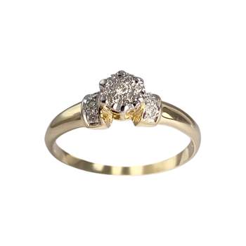 Bague d'occasion or 750 2 tons diamants