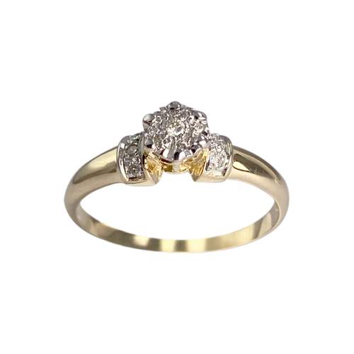 Bague d'occasion or 750 2 tons diamants