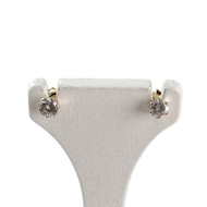 Boucles d'oreilles clous d'occasion or 750 jaune zirconias