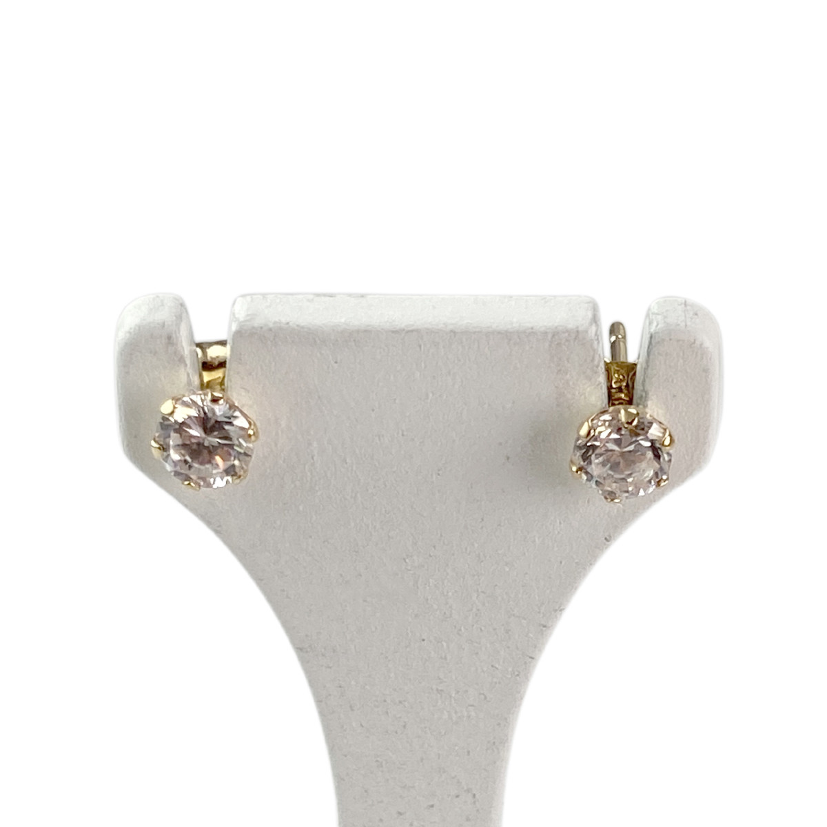 Boucles d'oreilles clous d'occasion or 750 jaune zirconias