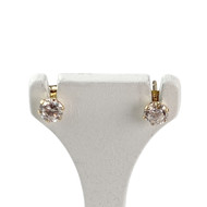 Boucles d'oreilles clous d'occasion or 750 jaune zirconias