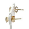 Boucles d'oreilles clous d'occasion or 750 jaune zirconias - vue V2