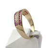 Bague d'occasion or 750 jaune diamants rubis - vue V2