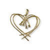 Pendentif coeur d'occasion or 375 2 tons diamants - vue V2