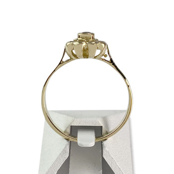 Tweedehands goud 750 gele saffier zirkonia ring