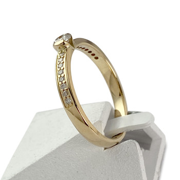 Second-hand gold ring 750 yellow diamonds