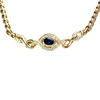 Collier d'occasion or 750 jaune maille fantaisie diamants saphir 38 cm - vue V1