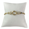 Bracelet d'occasion 2 ors 750 maille fantaisie zirconias 19 cm - vue V1
