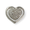 Pendentif coeur d'occasion or 375 blanc diamants - vue V1
