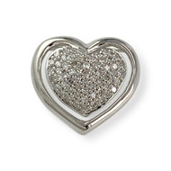 Pendentif coeur d'occasion or 375 blanc diamants