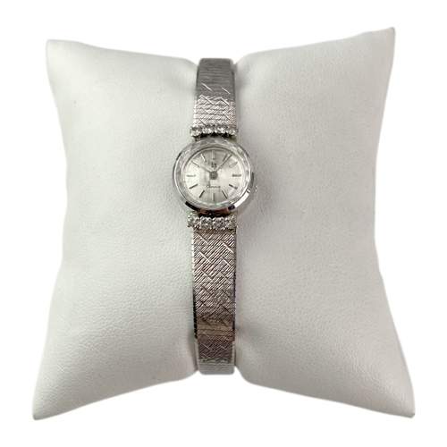 Montre lip d'occasion or 750 blanc diamants