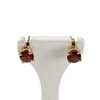 Boucles d'oreilles clous d'occaison or 750 jaune grenats - vue V1