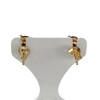 Boucles d'oreilles clous d'occaison or 750 jaune grenats - vue V3