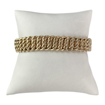 Bracelet d'occasion or 750 jaune maille américaine 19 cm
