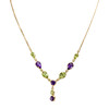 Collier d'occasion or 750 jaune maille forçat améthystes péridots 41,5 cm - vue V1