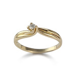 Solitaire d'occasion or 750 jaune diamant - vue 1