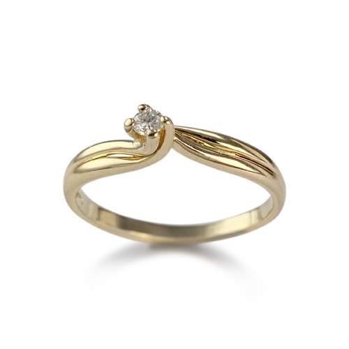 Solitaire d'occasion or 750 jaune diamant