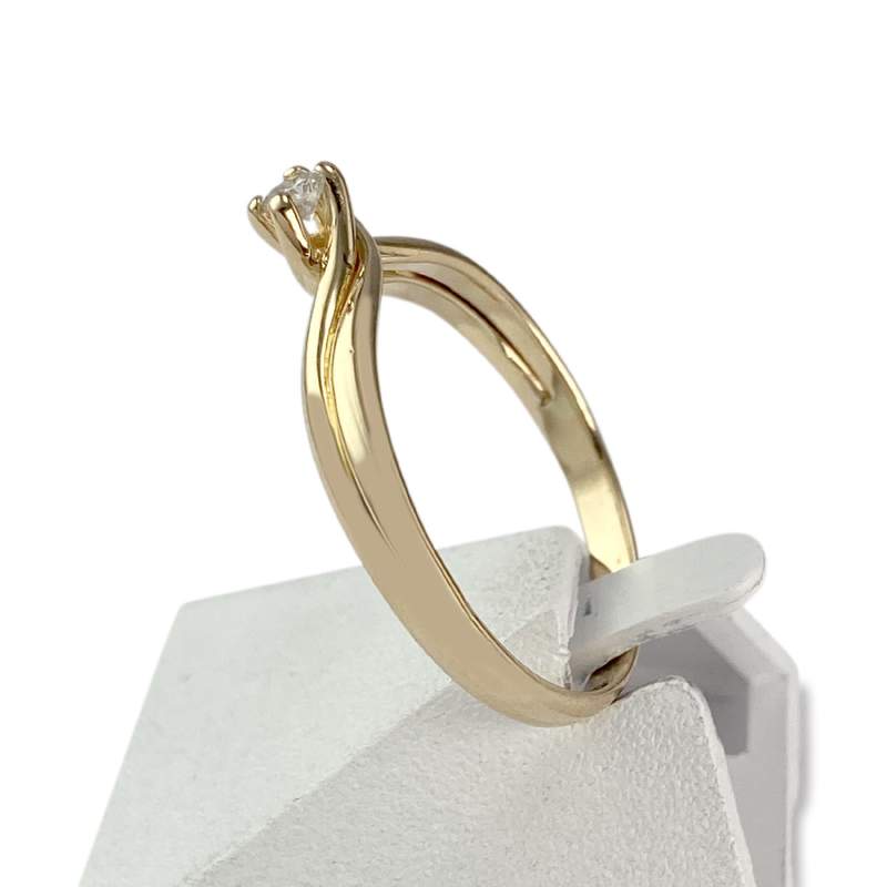 Solitaire d'occasion or 750 jaune diamant - vue 2
