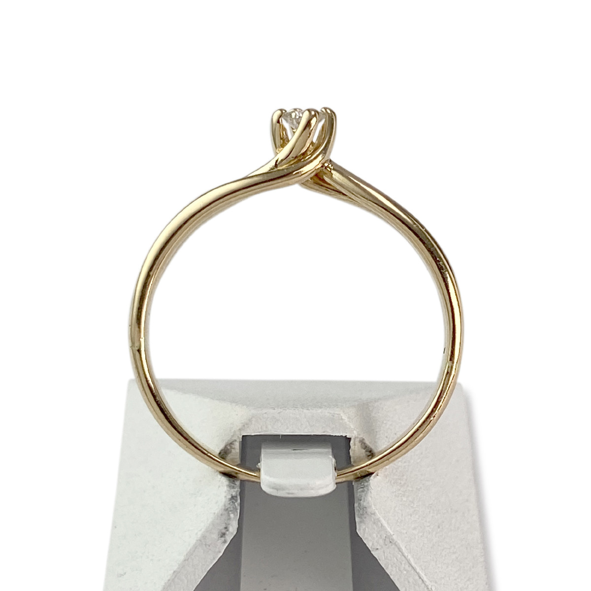 Solitaire d'occasion or 750 jaune diamant - vue 3