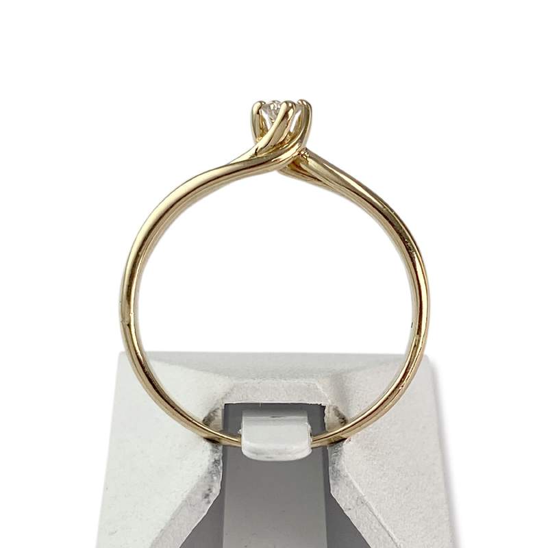 Solitaire d'occasion or 750 jaune diamant - vue 3
