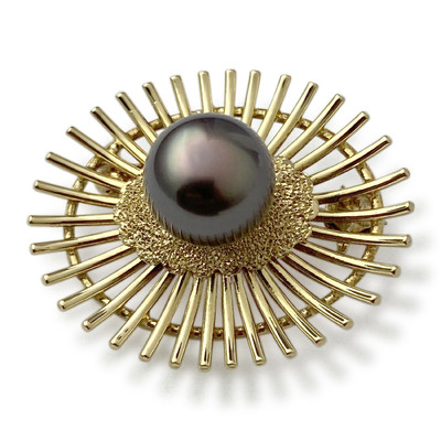 Broche d'occasion or 750 jaune perle de tahiti