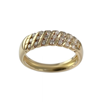 Second-hand gold ring 750 yellow diamonds