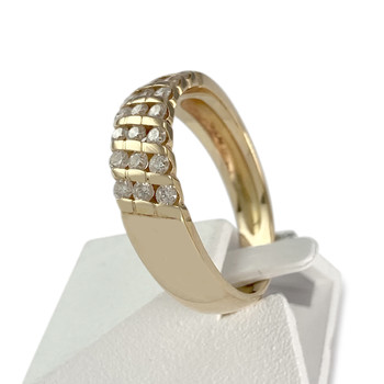 Second-hand gold ring 750 yellow diamonds
