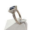 Bague d'occasion or 750 blanc saphir diamants - vue V2