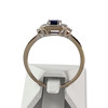 Bague d'occasion or 750 blanc saphir diamants - vue V3