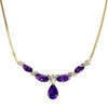 Collier d'occasion or 750 2 tons maille fantaisie diamants améthystes 42 cm - vue V1