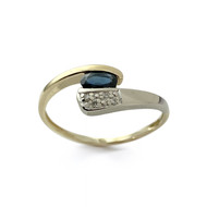 Bague d'occasion 2 ors 750 saphir diamants