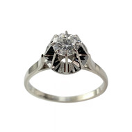 Solitaire d'occasion or 750 blanc diamant