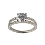 Bague d'occasion or 375 blanc zirconias - vue 1