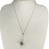 Collier d'occasion or 750 blanc maille forçat perle de culture de chine et de tahiti 45 cm - vue V2