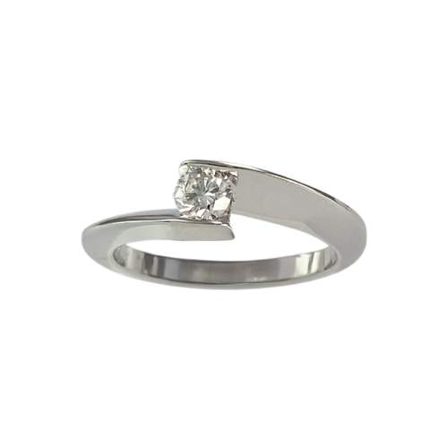 Solitaire Garel d'occasion or 750 blanc diamant