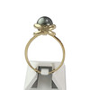 Bague d'occasion or 750 2 tons perle de culture de tahiti diamants - vue V3