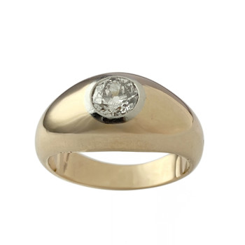 Solitaire tweedehands goud 750 2 toon diamant