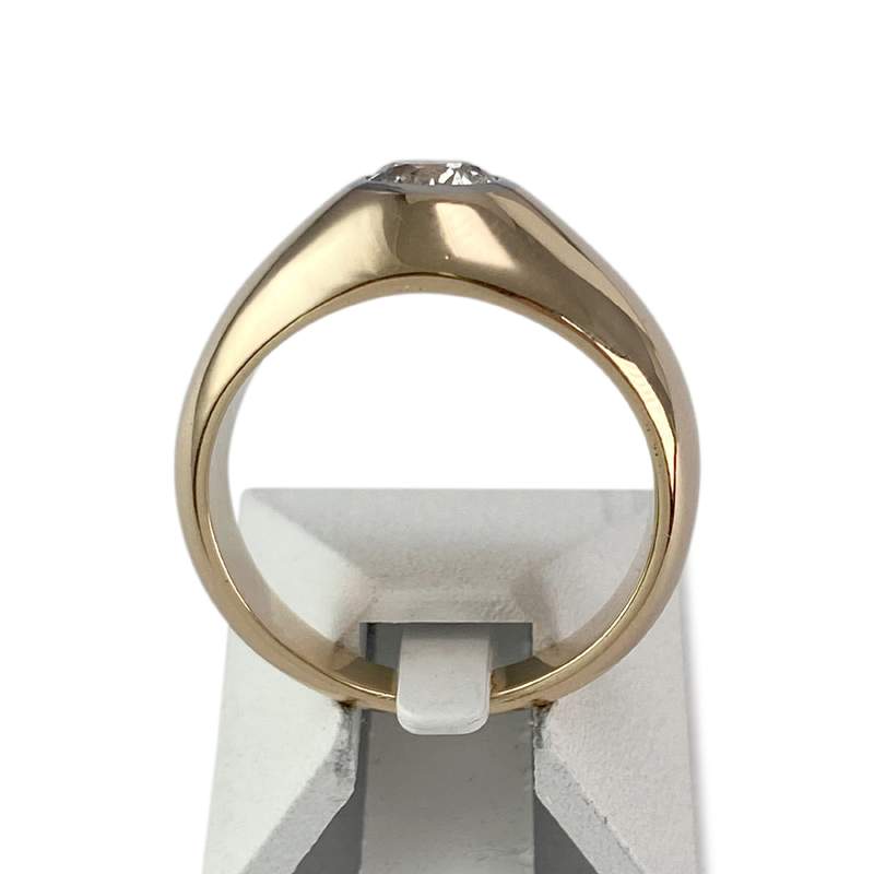Solitaire d'occasion or 750 2 tons diamant - vue 3
