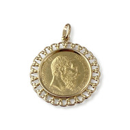 Pendentif d'occasion or 750 jaune porte pièce 'leopold II 20 francs 1875'