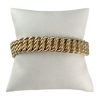 Bracelet d'occasion or 750 jaune maille américaine 19 cm