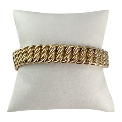 Tweedehands armband goud 750 geel amerikaans mesh 19 cm