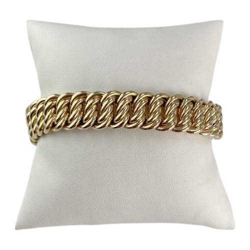 Bracelet d'occasion or 750 jaune maille américaine 19 cm
