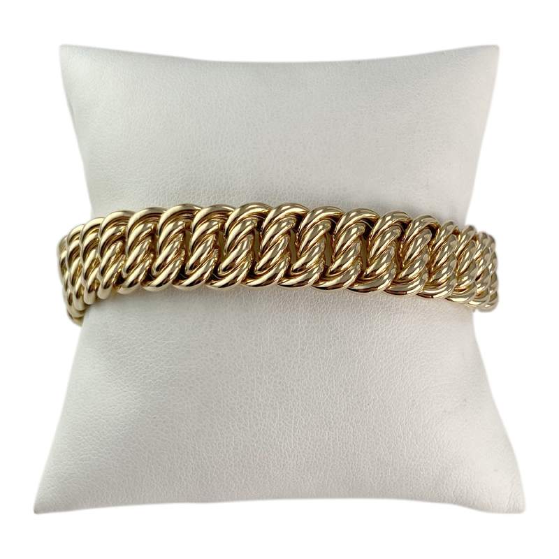 Bracelet d'occasion or 750 jaune maille américaine 19 cm - vue 1