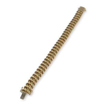 Bracelet d'occasion or 750 jaune maille américaine 19 cm