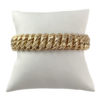 Bracelet d'occasion or 750 jaune maille américaine 19 cm