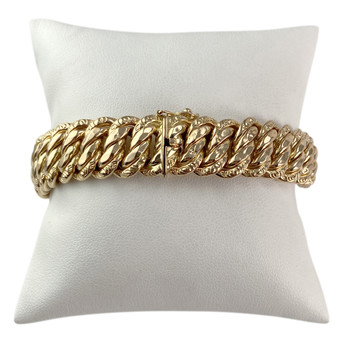 Bracelet d'occasion or 750 jaune maille américaine 19 cm